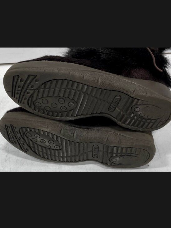 TECNICA Fur Boots Snow Ski Resort Boots Italy Made Brown Black Size 38 US 7 - Picture 7 of 8